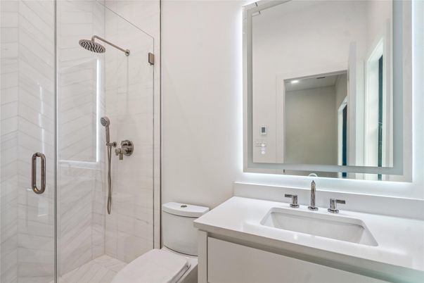 Bathroom, Glass Shower, Interior, Marble Walls