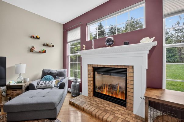 Fireplace, Interior, Wood Texture Flooring