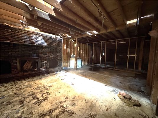 Fireplace, Interior, Stone Walls, Wooden Beams