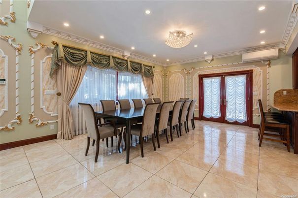 Chandelier, Dining room, Interior, Recessed Lighting