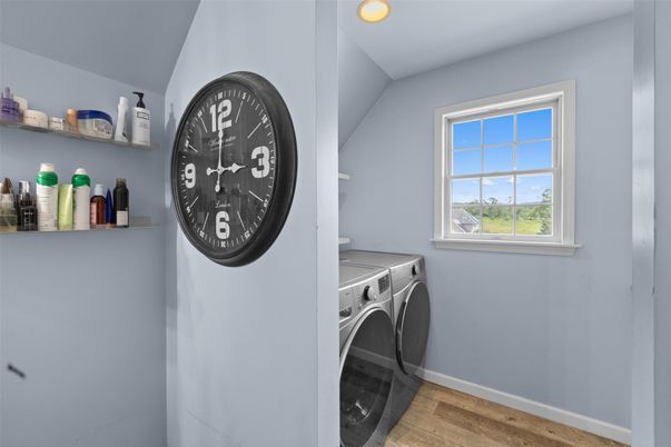 Interior, Washer, Wood Texture Flooring