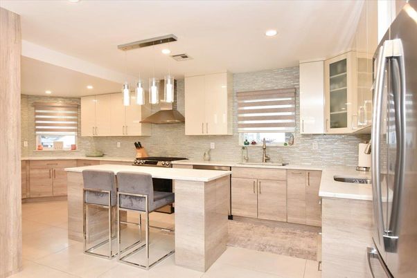 Interior, Kitchen, Pendant Lights, Recessed Lighting, Stainless Steel Appliances