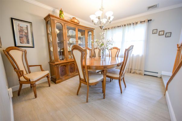 Chandelier, Dining room, Interior, Wood Texture Flooring