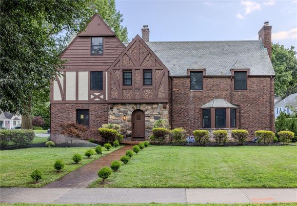 Exterior, Facade, Brick Facade, Tudor Revival