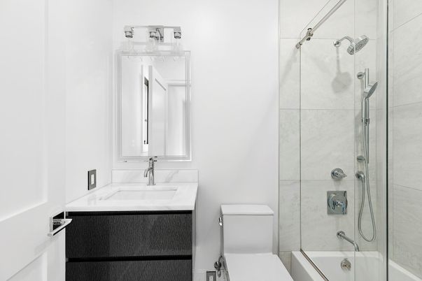 Bathroom, Glass Shower, Interior, Marble Walls