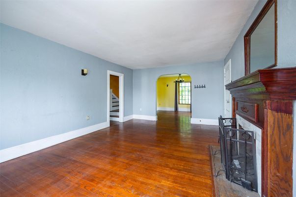 Empty room, Fireplace, Interior, Wood Texture Flooring