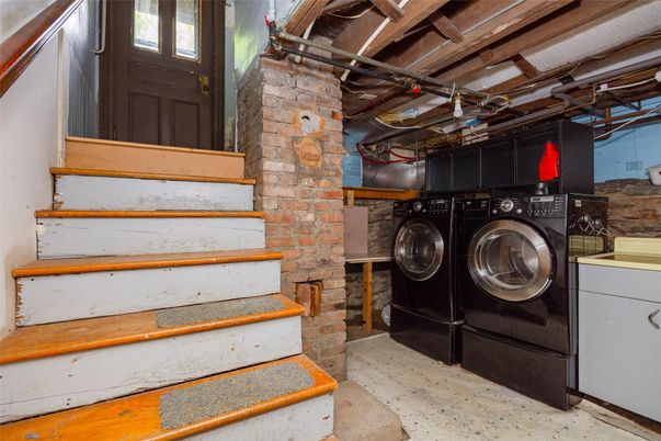 Interior, Stone Walls, Utility Closets, Washer, Wooden Beams