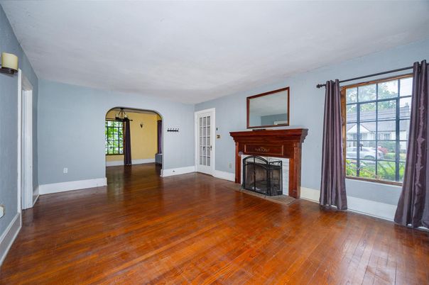 Empty room, Fireplace, Interior, Wood Texture Flooring