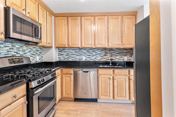 Interior, Kitchen, Stainless Steel Appliances, Wood Texture Flooring