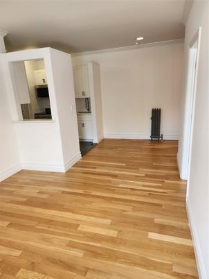 Empty room, Interior, Kitchen, Recessed Lighting, Wood Texture Flooring