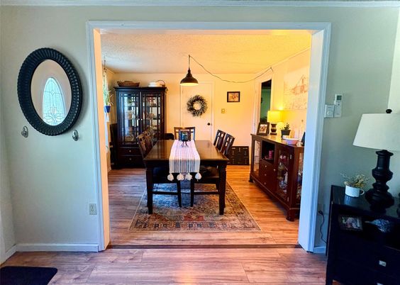Dining room, Interior, Wood Texture Flooring