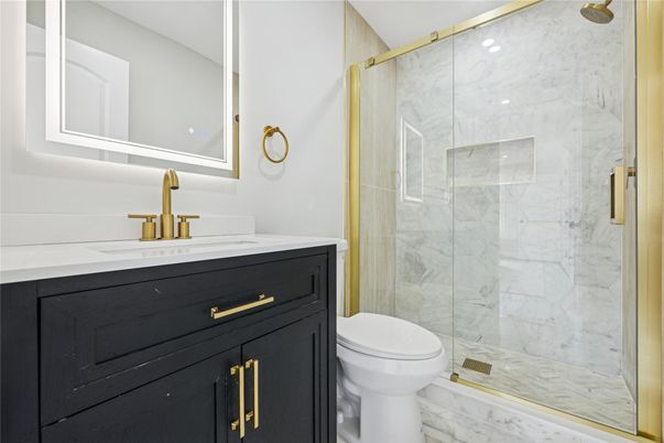 Bathroom, Glass Shower, Interior, Marble, Marble Walls