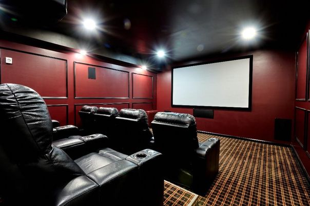 Home Theatre Room, Interior, Projection Screen, Recessed Lighting, Theatre Room
