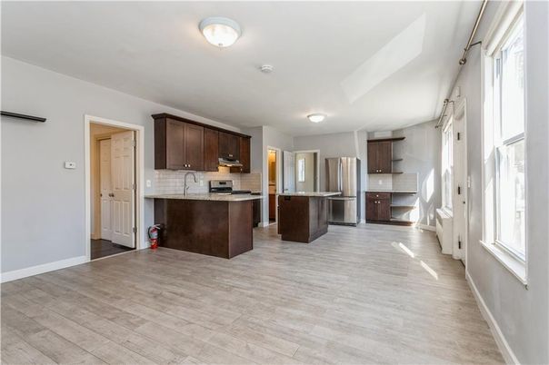 Interior, Kitchen, Stainless Steel Appliances, Wood Texture Flooring