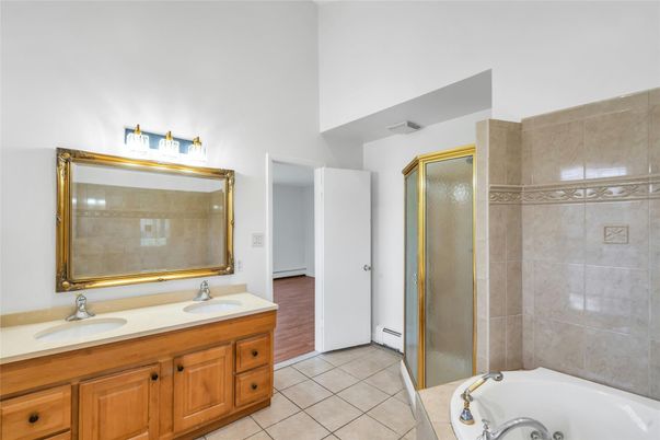 Bathroom, Dual Sink Vanities, Glass Shower, Interior