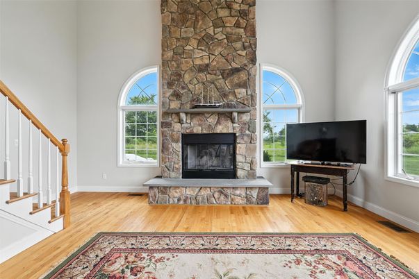Fireplace, Interior, Stone Walls, Wood Texture Flooring