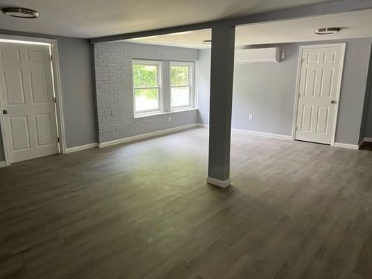 Empty room, Interior, Stone Walls, Wood Texture Flooring