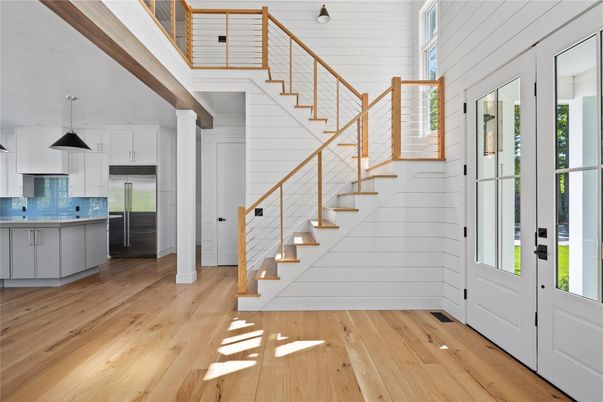 Interior, Kitchen, Pendant Lights, Stainless Steel Appliances, Wood Texture Flooring