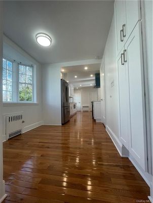 Empty room, Interior, Kitchen, Recessed Lighting, Wood Texture Flooring