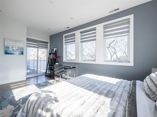 Bedroom, Home Office, Interior, Recessed Lighting, Wood Texture Flooring