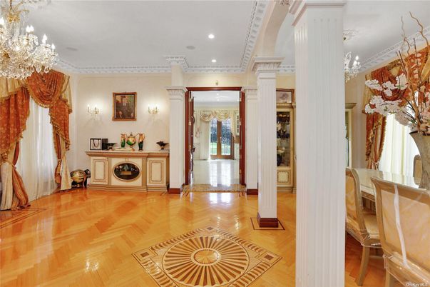 Chandelier, Interior, Recessed Lighting, Wood Texture Flooring