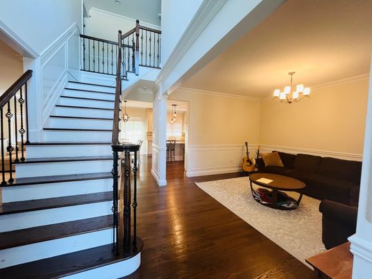Chandelier, Interior, Wood Texture Flooring