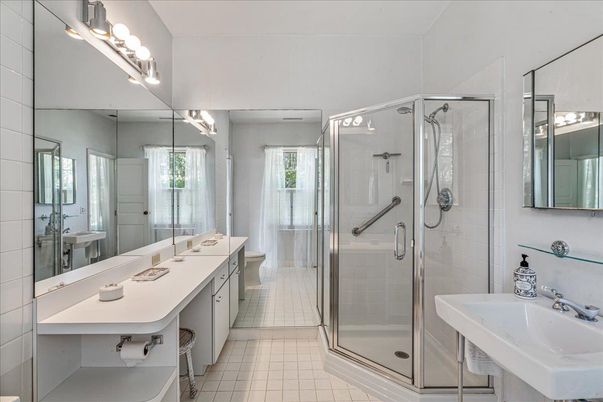 Bathroom, Dual Sink Vanities, Glass Shower, Interior