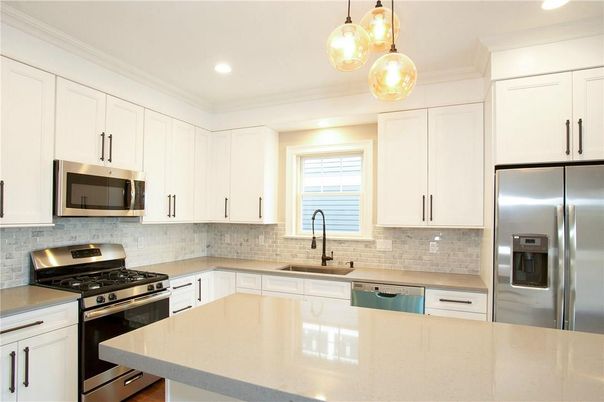 Interior, Kitchen, Pendant Lights, Recessed Lighting, Stainless Steel Appliances