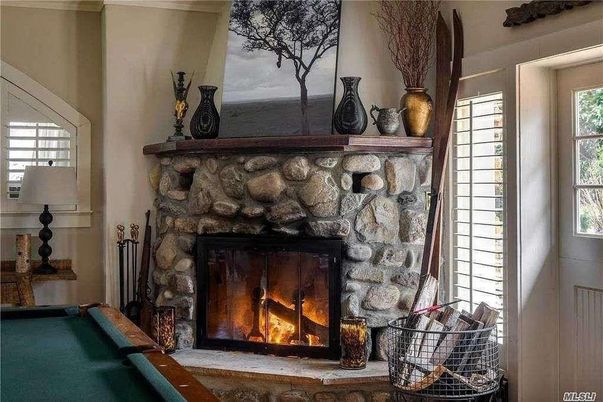 Billiard Table, Fireplace, Interior