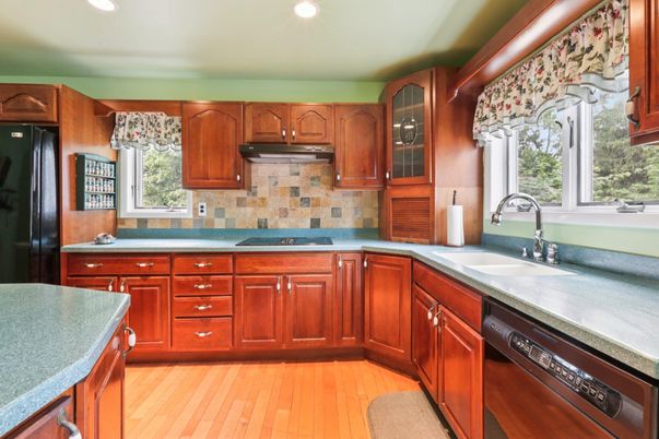 Interior, Kitchen, Recessed Lighting, Wood Texture Flooring