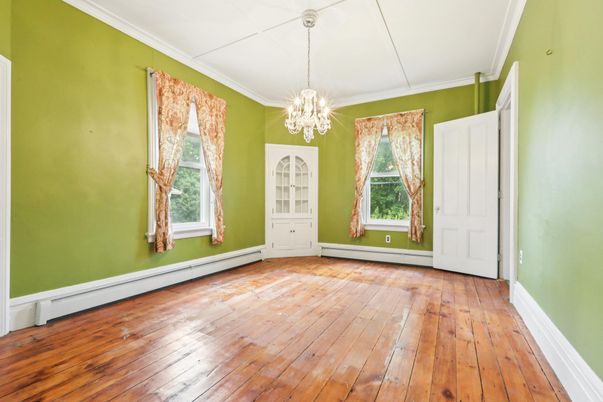 Chandelier, Empty room, Interior, Pendant Lights, Wood Texture Flooring