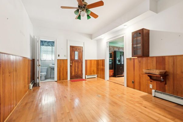 Bathroom, Empty room, Interior, Wood Texture Flooring, Wooden Walls