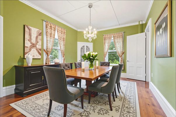 Chandelier, Dining room, Interior, Pendant Lights, Wood Texture Flooring