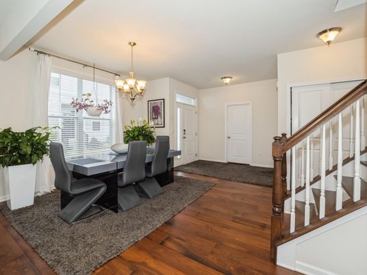Chandelier, Dining room, Interior, Wood Texture Flooring