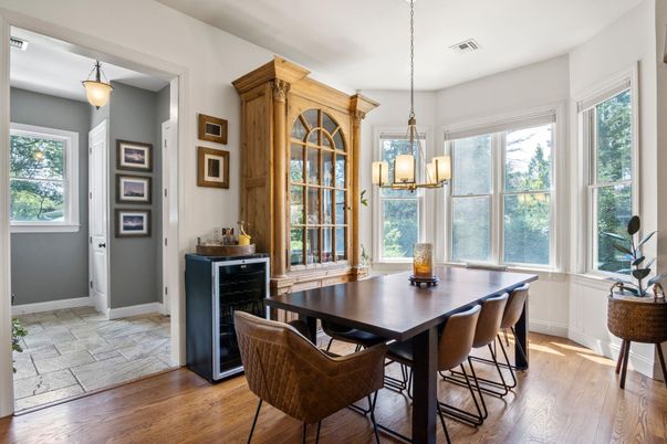 Chandelier, Dining room, Interior, Pendant Lights, Wood Texture Flooring