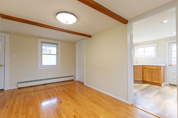 Empty room, Interior, Recessed Lighting, Wooden Beams, Wood Texture Flooring
