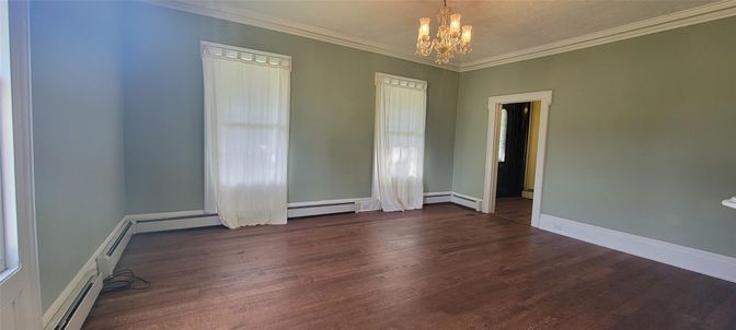Chandelier, Empty room, Interior, Wood Texture Flooring