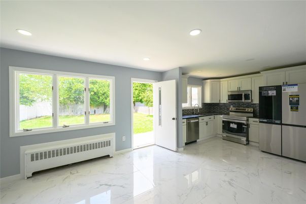 Interior, Kitchen, Marble, Recessed Lighting, Stainless Steel Appliances