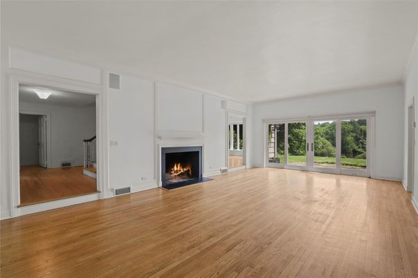 Empty room, Fireplace, Interior, Wood Texture Flooring