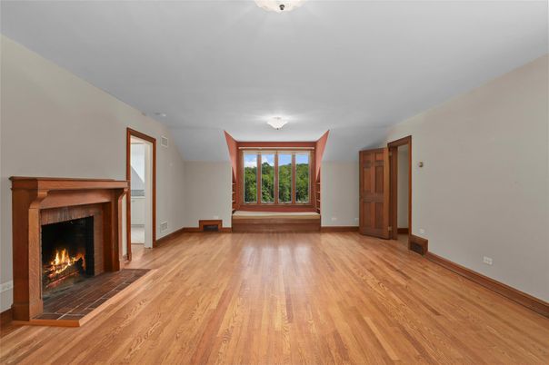 Empty room, Fireplace, Interior, Wood Texture Flooring