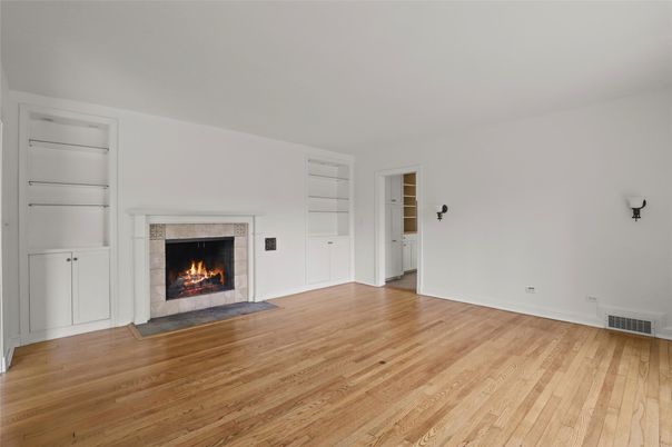 Empty room, Fireplace, Interior, Wood Texture Flooring
