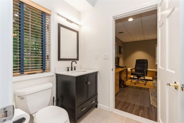 Bathroom, Interior, Recessed Lighting, Wood Texture Flooring