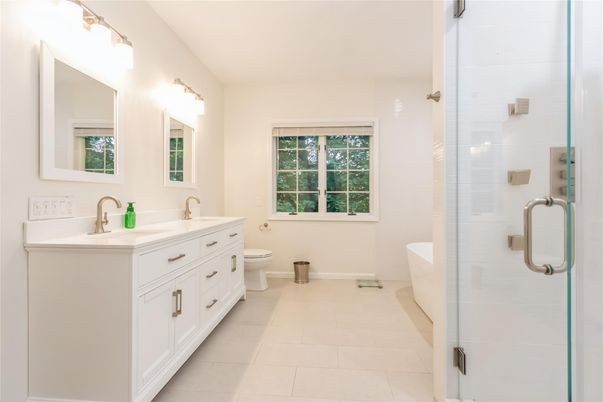 Bathroom, Dual Sink Vanities, Glass Shower, Interior