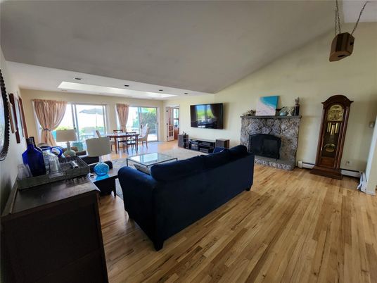 Dining room, Fireplace, Interior, Living room, Wood Texture Flooring