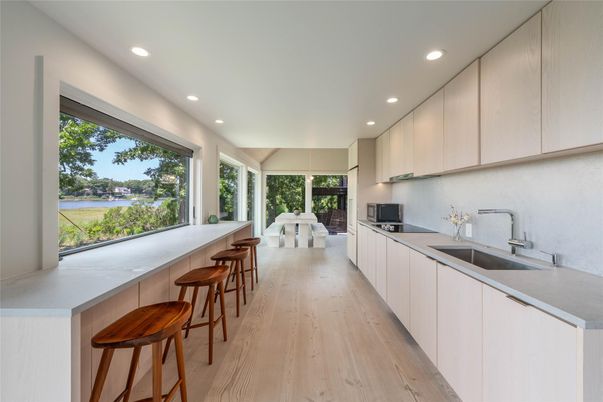 Interior, Kitchen, Recessed Lighting, Wood Texture Flooring