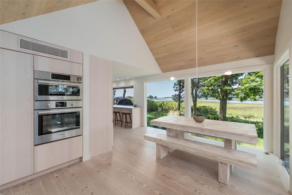 Interior, Kitchen, Stainless Steel Appliances, Wooden Ceilings, Wood Texture Flooring