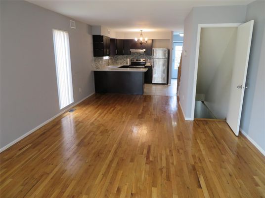 Chandelier, Interior, Kitchen, Stainless Steel Appliances, Wood Texture Flooring
