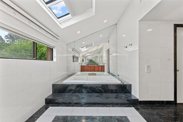Bathroom, Glass Ceilings, Interior, Marble, Recessed Lighting