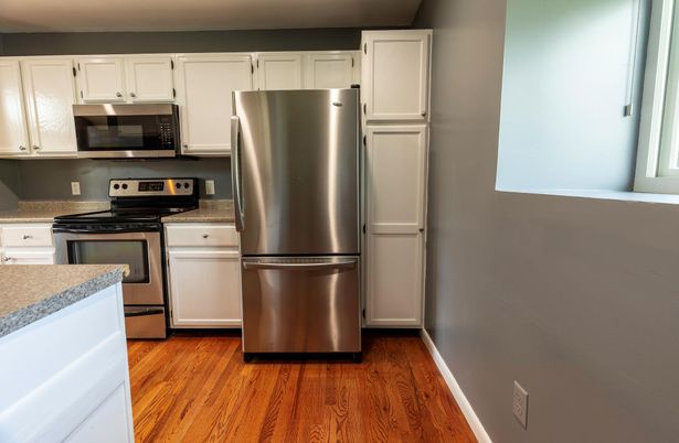 Interior, Kitchen, Stainless Steel Appliances, Wood Texture Flooring