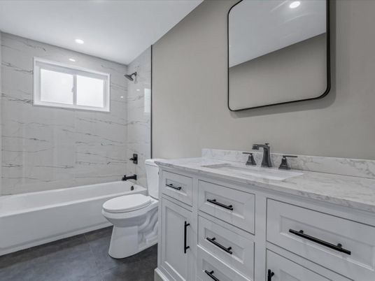 Bathroom, Interior, Marble Walls, Recessed Lighting